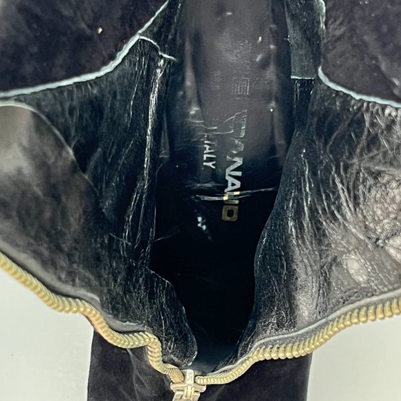 Xavier Danaud Italian Black Leather Boots Size 38 Italy Zipper Zip Up US 7 - Picture 8 of 11